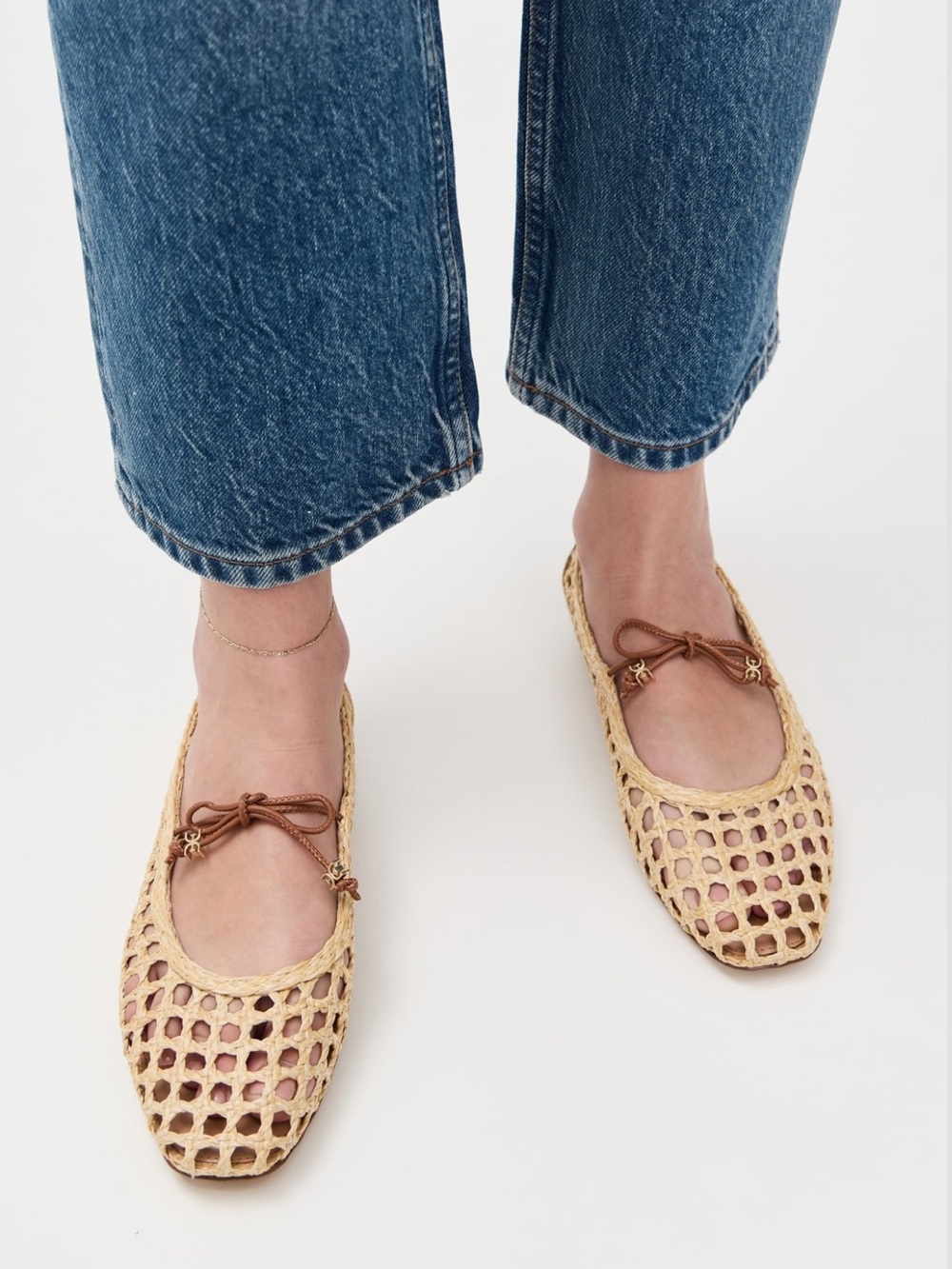 Sam Edelman Marcie Woven Mary Jane Flats women Sz 9 
Bleached Beechwood Weave